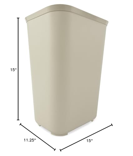 Image of Rubbermaid Commercial Products Fire Resistant Wastebasket 40 Qt /10 Gal Beige, for Hospitals /Schools /Hotels /Offices
