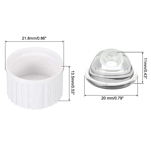 Image of PATIKIL 20mm LED Lens 120 Degree with Plastic Holder, 20 Set Acrylic Optical Lenses for 1W 3W High Power LED Light, White /Transparent