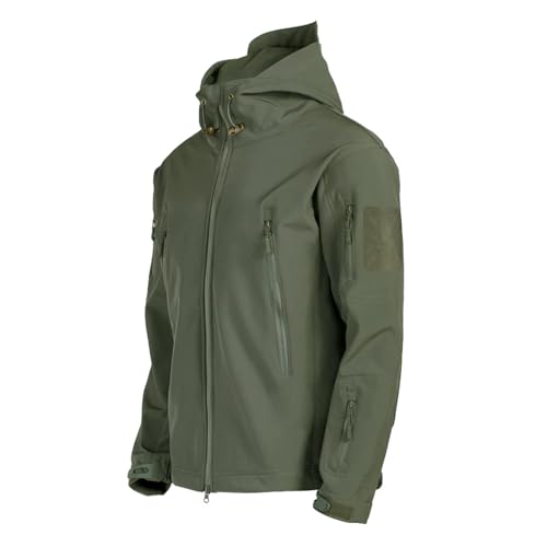 La Mejor Lista de Verde Militar los preferidos por los clientes. 42 Chamarra Táctica Militar con Capucha para Hombre Chamarra Impermeable Deportiva Montaña de Forro Polar Chamarra Softshell para Camping Senderismo (MX/US, Alfa, XX-Grande,...
