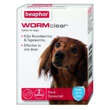 Beaphar Uk WORMclear Dog Up To 20kg 2tab pack of 1
