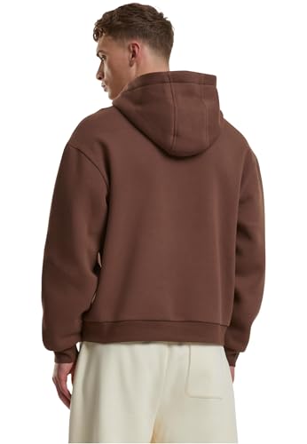 Urban Classics Fluffy Hoody, casual hoodie voor heren, oversized fit, maten S-5XL, Chocolatebrown, S - Afbeelding 3