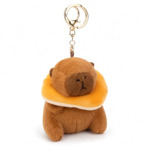 Image of Wanna Party Cute Capybara Plush Keychain, Brown Soft Animal Bag Charm for Kids, Girls & Teens