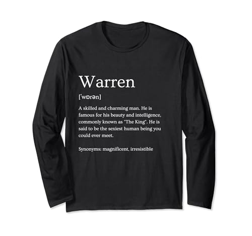 Funny Warren Name Meaning - Warren Personalized Name Long Sleeve T-Shirt