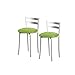 ASTIMESA Dwa stołki kuchenne z oparciem, metal, sztuczna skóra, zielony, wysokość siedziska: 45 cm (TABFRVE)