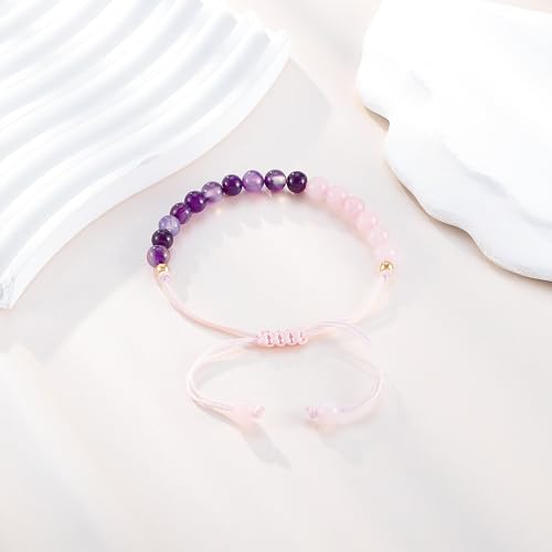 Sweet 16 Gifts Sweet Sixteen Gifts Sweet 16 Bracelet Purple Agate Rose Quartz Beads 16th Birthday Gift for Her2