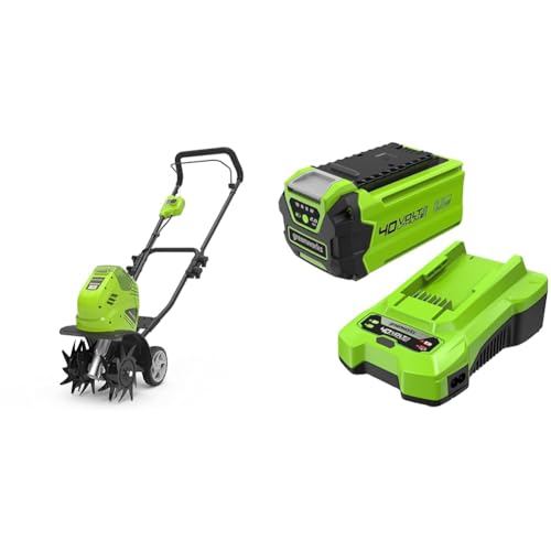 Greenworks Motobineuse sans Fil, Vert, 40V & Kit Batterie 40V & Chargeur Universel - Batterie...