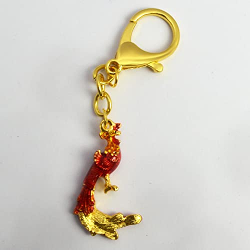 Juanxian Feng Shui Rising Phoenix Keychain Flaming Fire Bird Rising Fantasy Keychain, 4.2 x 0.98 - Image 2
