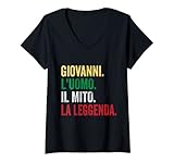 donna giovanni l'uomo il mito la leggenda regalo per giovanni maglietta con collo a v