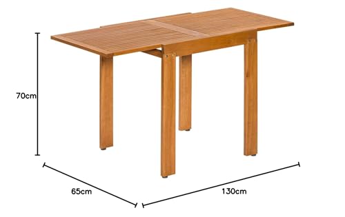 gartenmoebel-einkauf Balkon Ausziehtisch Rio 65/130x70cm, Eukalytpus geölt
