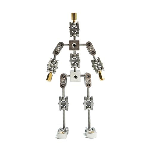 Kihomi Studio Stop Motion Armature Kit - Feet Tie Down DIY Metal Puppet Figure Skeletons Easy Assembly for Animation Character Design & Creative Fun, Perfect for Stop Motion Animation (Silver, 4.5in)