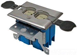 Carlon B121BFBR Non Metallic 1 Gang Adjustable Floor Box, Plastic, 1" x 1" x 1"