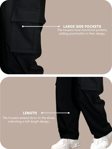 Image of GRECIILOOKS Men's Regular Fit Low Rise Polycotton Cargos | Cargo Track Pant | Loose Fit | Regular Trouser (Available in Plus Size)