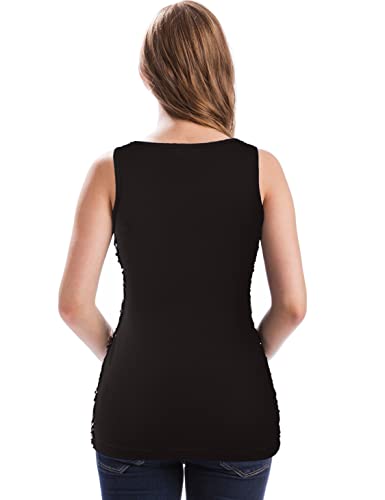 MANER Women's Sequin Tops Sleeveless Glitter Gradient Tank Club Party Vest XS-3XL2