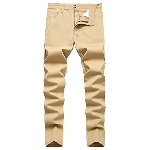 Boys Skinny Fit Stretchy Chino Pants with Zipper, 8-16 Years