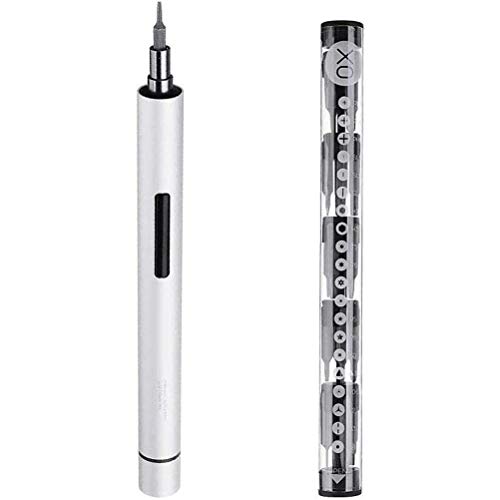 LINONI Mini destornillador eléctrico inalámbrico, funciona con pilas, destornillador manual de modo dual con brocas recargables para reparación de desmontaje Cover