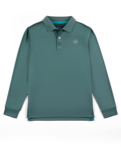 Image of MeMoi Boys Silky Soft Dri-Effect Moisture Wicking Long Sleeve Polo Shirt