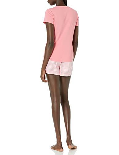 Image of Amazon Essentials Women's Poplin Short and Sleep Tee Pajama Set