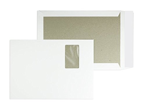 Papprückwandtaschen | Premium | 229 x 324 mm (DIN C4) mit Fenster | Weiß (100 Stück) mit Abziehstreifen | Briefhüllen, Kuverts, Couverts, Umschläge mit 2 Jahren Zufriedenheitsgarantie