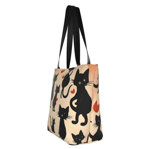 Happy Walking Kitty Print Comfortable Shoulder Bag Summer HandbagTravel Beach Work Daily Use Versatile Carry4