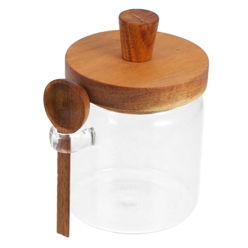 Mikinona 1 Set Glass with Lid Honey Dipper Elegant for Kitchen Organization Preserves Freshness Easy Cleaning for Home Use