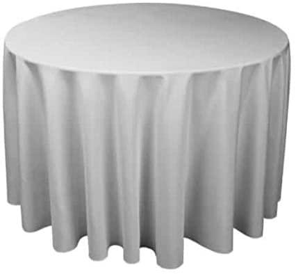 Sterling Mill Spun Polyester Round Tablecloth – Silver 120 Inch (5-Pack)