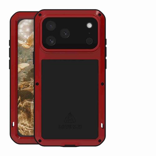 Coque iPhone 16 Pro Max rouge rigide en silicone antichoc