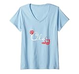 Mujer Zapatos de Bailarina Olé Lunares y Abanico Rojo Baile Camiseta Cuello V