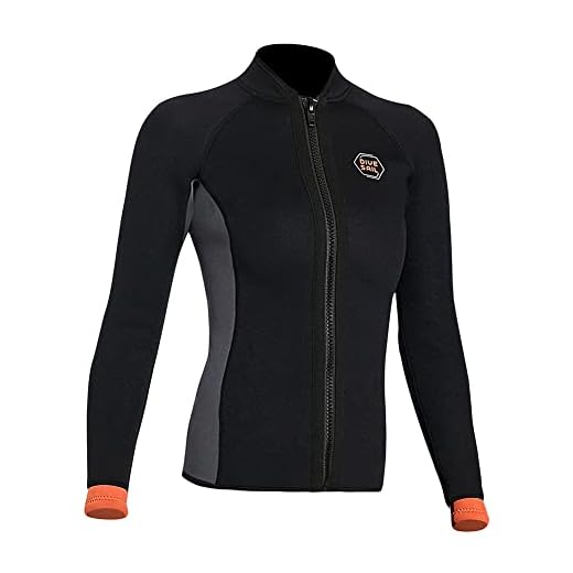 Wetsuit Top Jacket Women Men 3MM Neoprene Long Sleeve Dive Scuba Wet Suit Shirt, 2MM 1.5MM Warm Front Zipper Wetsuits Shirts Vest Surfing Swimming Snorkeling Kayaking Suit in Cold Water Sports