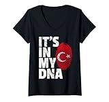 Photo Gallery donna it s in my dna turkey turkish flag t shirt gift souvenir maglietta con collo a v Photo Gallery donna it s in my dna turkey turkish flag t shirt gift souvenir maglietta con collo a v