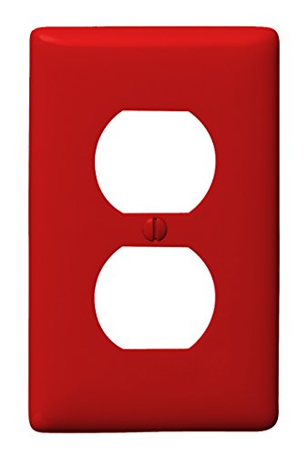 Bryant Electric NP8R 1-Gang 1-Duplex Nylon Wallplate, Red