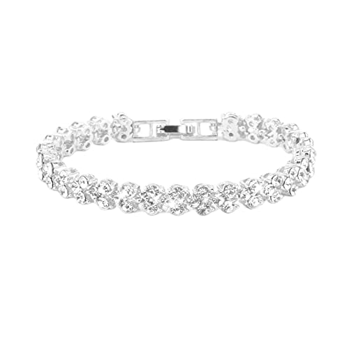 Fuqimanman2020 Cubic Zirconia Tennis Bracelet Elegant Crystal Bracelet Rhinestone Bling Bangles Birthday Holiday Gifts for Women