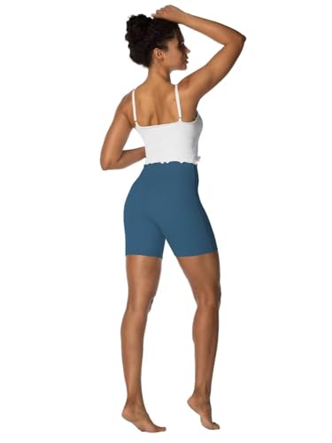 Image of Sunzel Crossover Biker Shorts for Women, No Front Seam V High Waist Yoga Workout Gym Shorts with Tummy Control