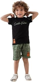 راما طقم بيجامة مطبوع للاولاد مكون من تيشرت وبنطلون - 7127-اسود