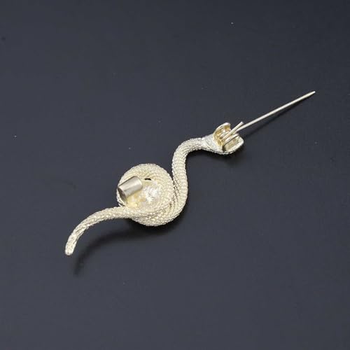 Image of Andelaisi Boho Emerald Snake Brooch Pin Green Gem Snake Serpent Brooch Vintage Crystal Gem Snake Brooch Gothic Emerald Serpent Badge Pin Clothing Hat Bag Accessories Jewelry for Women and Girls