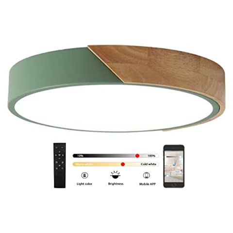 GHiycotdl Deckenlampe, dimmbare Holz spülung Deckenleuchten, Leuchte Decke für Wohnzimmer Schlafzimmer Küche Lounge Flur Cover