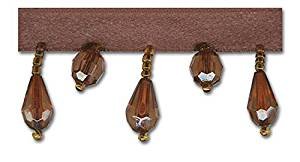 Trimplace 1-1/8 INCH Beaded Fringe 10 Yards (Brown)