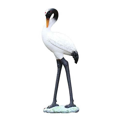 LOVIVER Esculturas de grúas de jardín, Adornos de grúas Decoración al Aire Libre Estatuas de pájaros Escultura de pájaros para Piscina Estanque Porche, 38x14cm
