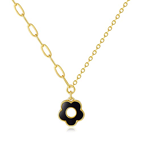 LANE WOODS Dainty Gold Necklaces: Pendant Necklace for Women Trendy Long Gold Plated Cute Choker Necklaces for Teen Girls Trendy Jewelry Gifts for Women Mom Female Friend Daughter 16"+3"