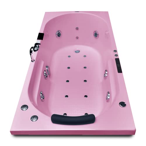 Image of Madonna Divine 5.5 ft. Bathtub with Whirlpool, Bubble and Back Massage, Filler Set and Online Heater with Digital Control Panel (Pink)