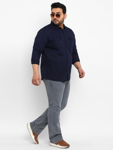 Image of Urbano Plus Men's Regular Fit Mid Rise Washed Denim Bootcut Jeans Stretchable