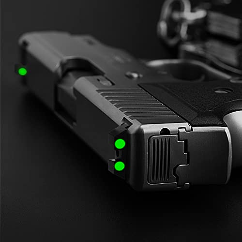 Glow Night Sights in The Dark Aluminum Alloy Sights 3-Dot Front and Rear Handgun Sights Glock Sights for Glock 17, 17L, 19, 22, 23, 24, 26, 27, 33, 34, 35, 38 and 39, NO TRITIUM - with Assembly Tool