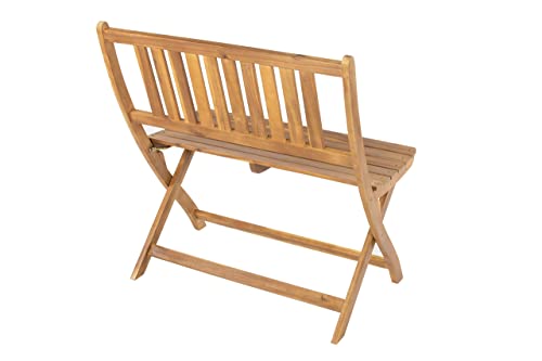 Gartenstuhl aus Holz – Junado SAM 2-Sitzer Gartenbank Blossom, 80 cm