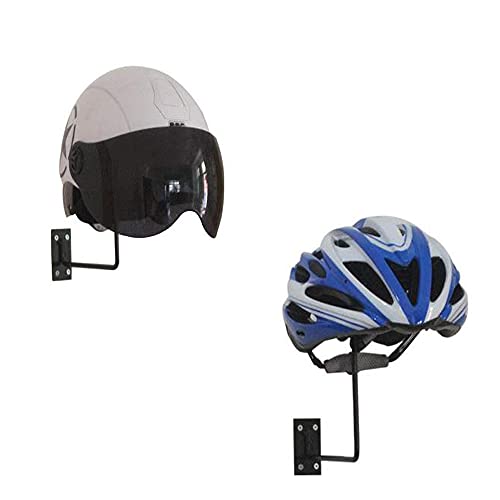 Pei Motorcycle Accessories Helmet Holder Jacket Hanger Wall Mounted Multifunctional Rack (Black 3Pc) #TOP4