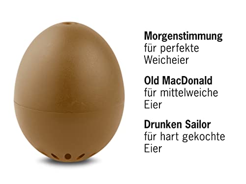 PiepEi Classic Brown Singing Egg Timer - 3 Hardness Levels, 3 Melodies - Funny Cooking Egg Timer, 5,1 x 4,5 cm - Image 2