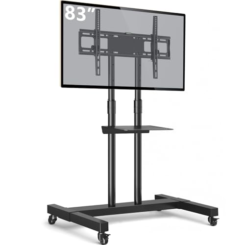 TAVR Furniture Mobile TV Stand Rolling TV Cart Floor Stand with Mount...
