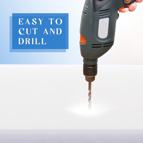 Frienda 4 Pcs 3/4 Thick, 4 x 3 White Hdpe Sheet Hdpe Plastic Sheet High Density Polyethylene Board Rectangular Solid Tapping Block for DIY Projects Home Floor Improvement