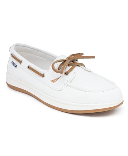 Nautica Women's Casual Boat Shoes, Moc-Toe Loafers with Cushioned Insole, Deck Fashion Sneaker for...