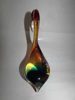 ガラスの置物 Amazon.co.jp: レトロな手造りの色ガラス鳥置物昭和レトロ 303