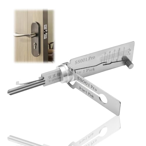 Master Key Decoder Lock Picking Tool 2 in 1 Lock Pick & Decoder Lock Picking Kit for Beginners Auto Key Extractor Kit Skeleton Keys Locksmith Tool Pick Locking Set Lockpicking Training Set(001)