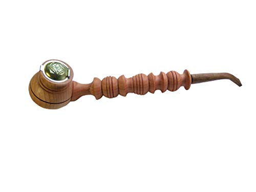 Handmade Wooden Smoking Pipe Metal Bowl Cover Tobacco (Beige) - Thumbnail 4